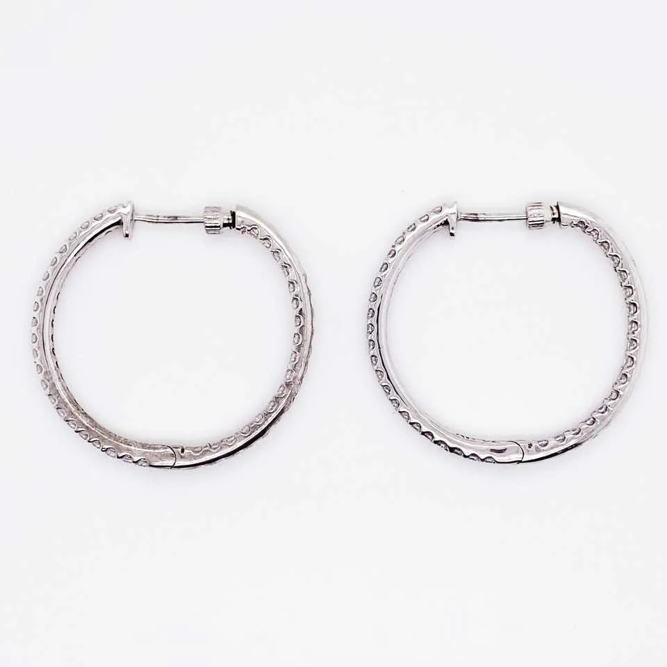 3 mm Diamond Inside Out Hoop Earrings