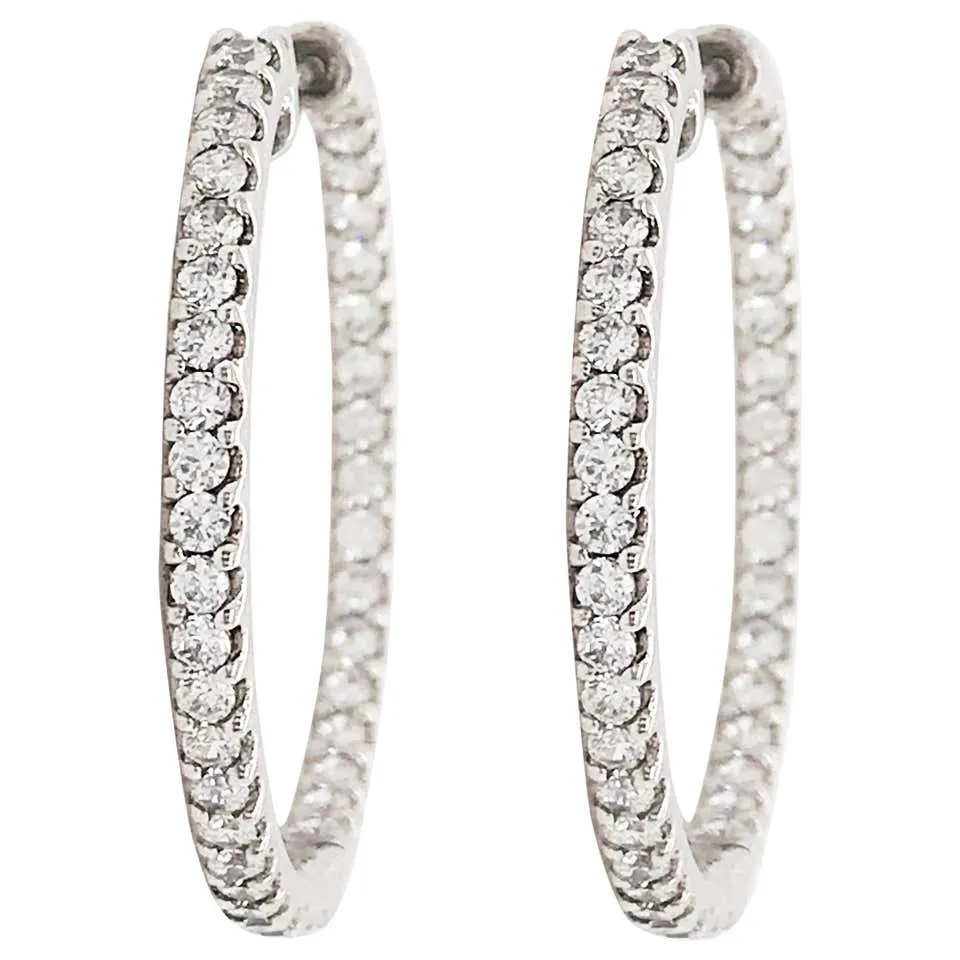 3 mm Diamond Inside Out Hoop Earrings
