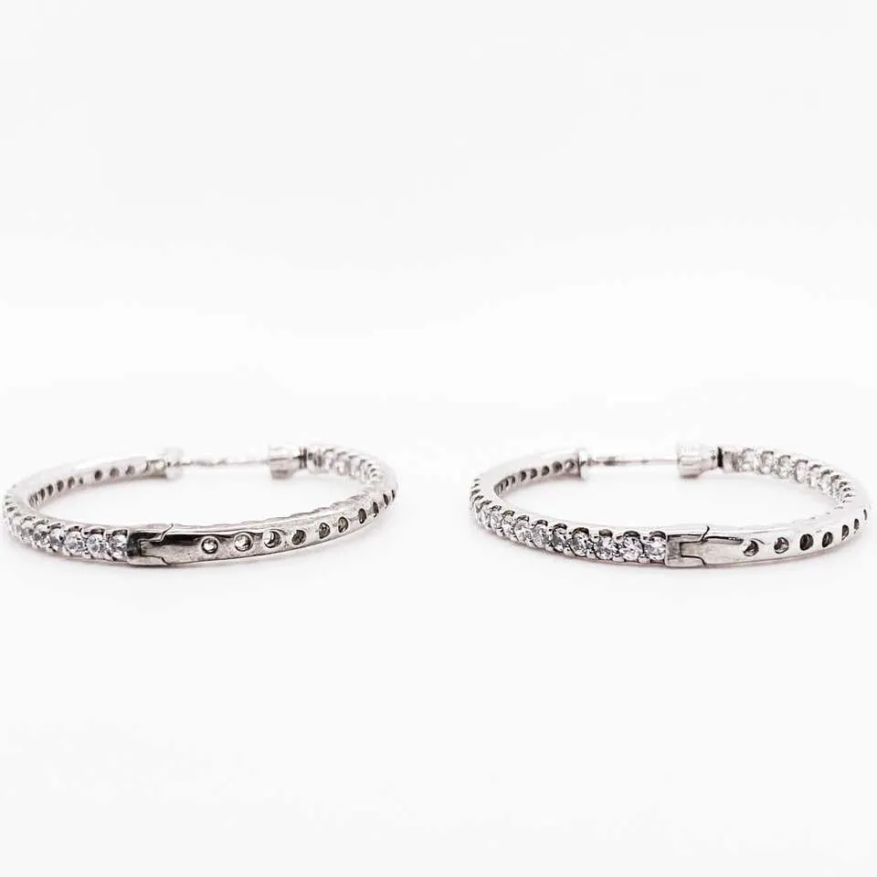 3 mm Diamond Inside Out Hoop Earrings