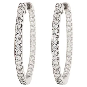 3 mm Diamond Inside Out Hoop Earrings