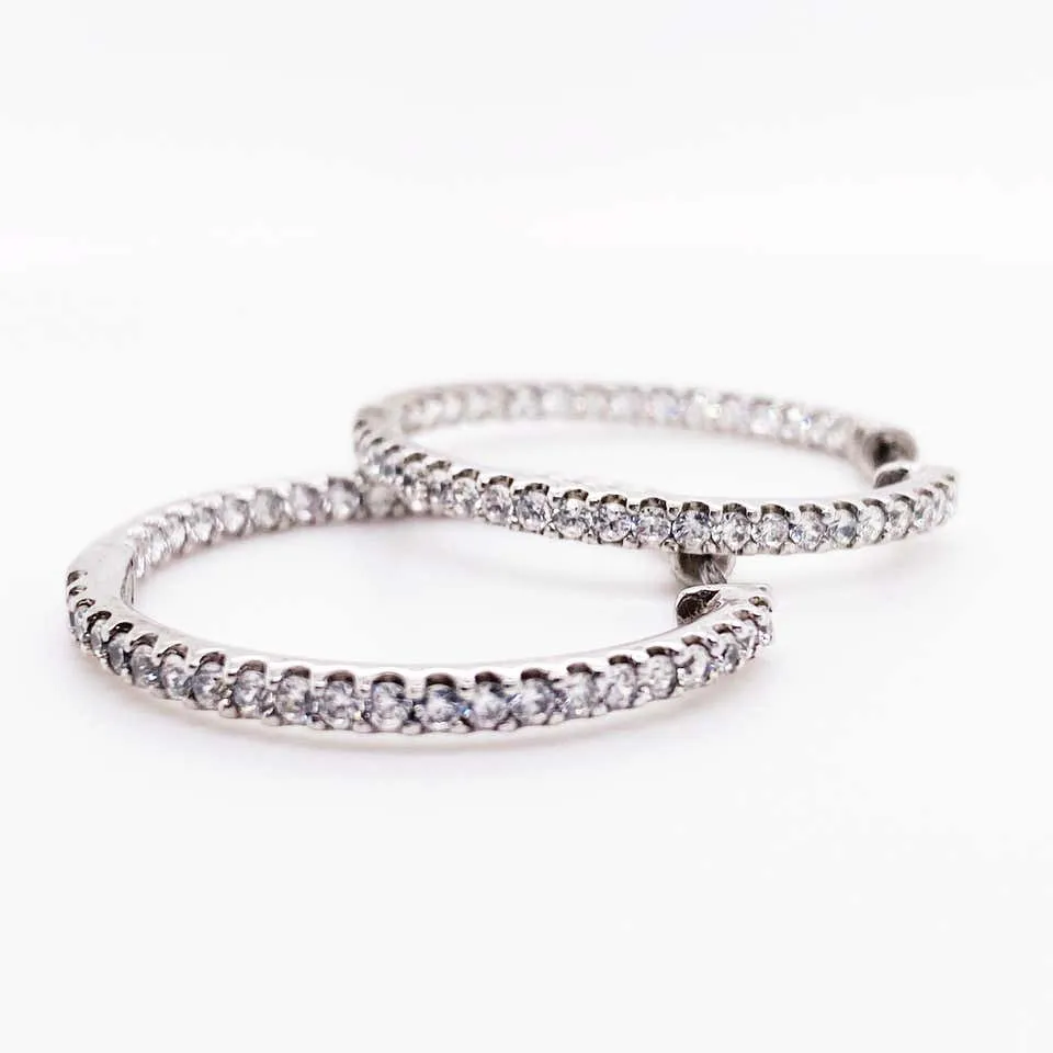 3 mm Diamond Inside Out Hoop Earrings