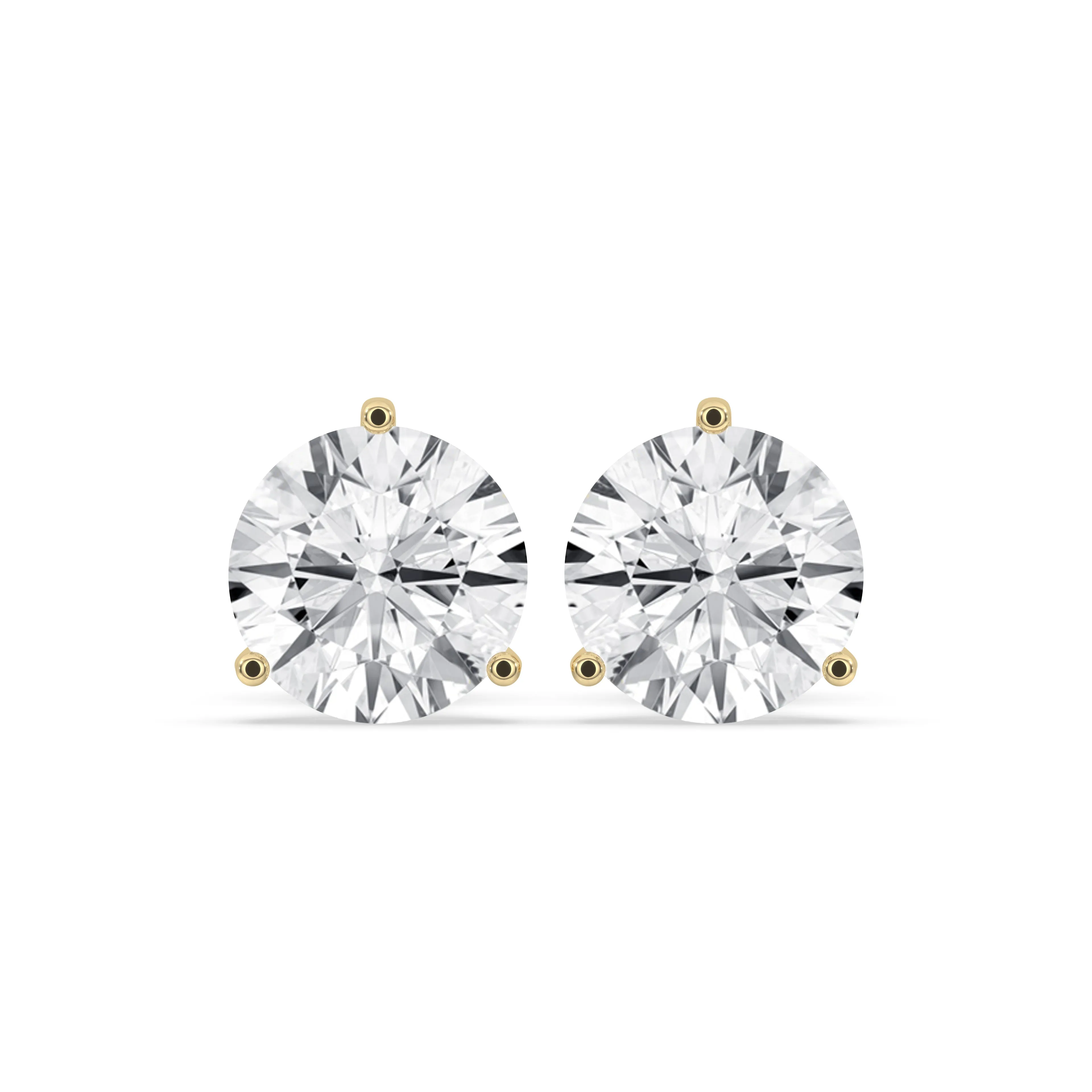 3-Prong Round Martini Stud Earrings