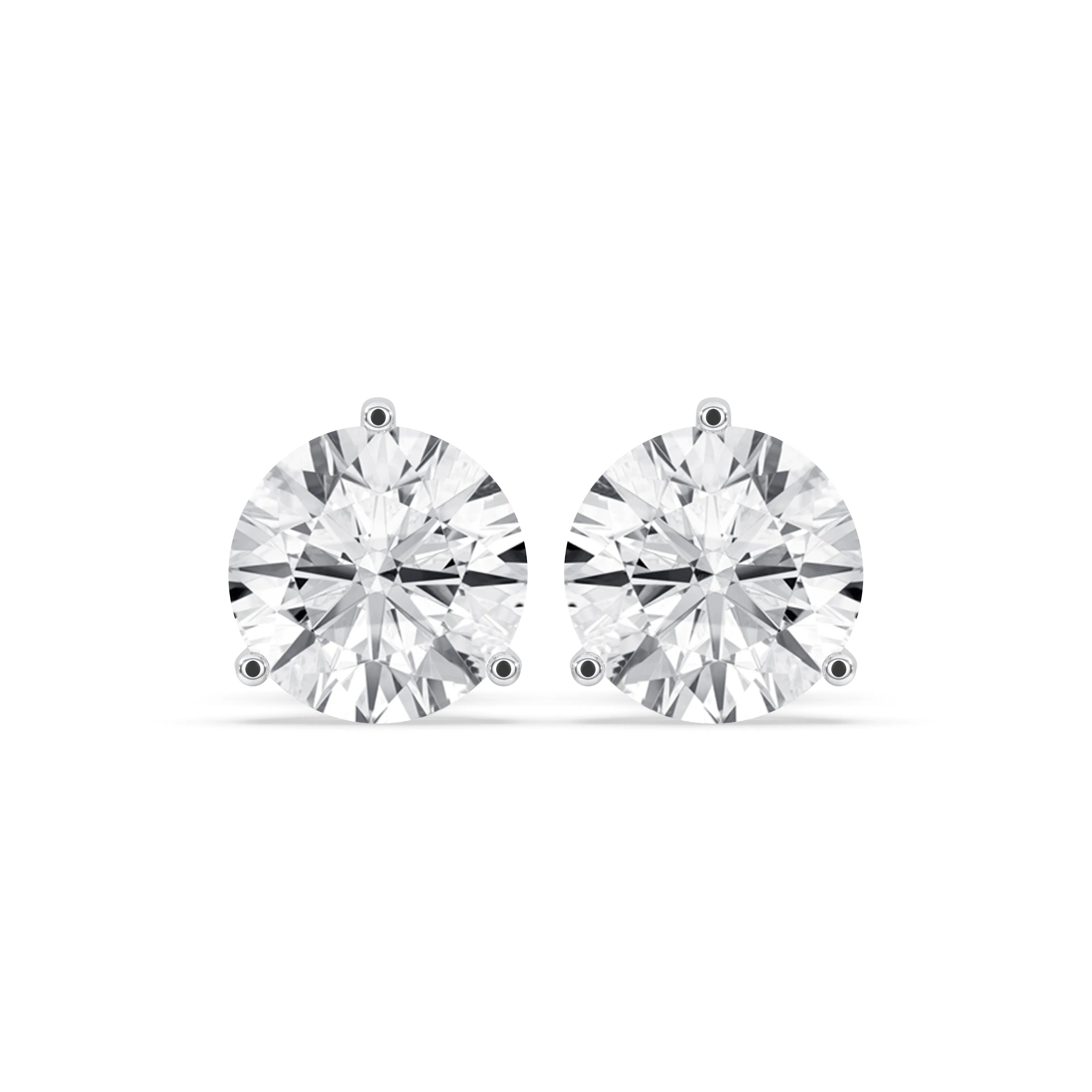 3-Prong Round Martini Stud Earrings