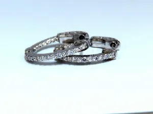 .30ct Natural Diamond Hoop Earrings 14 Karat In / Out