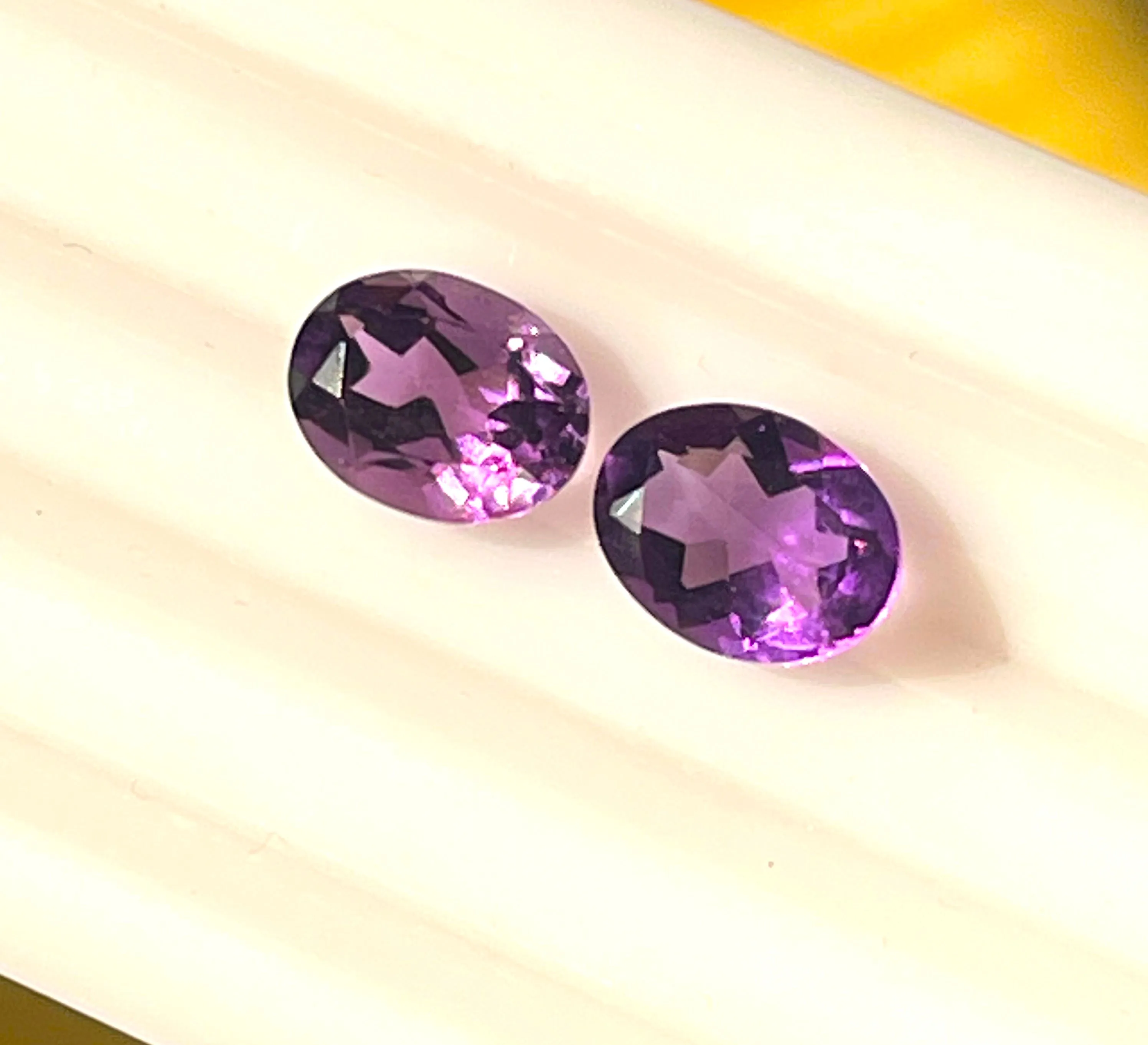 3.4 carat Pair of Oval Natural Purple Amethyst Loose Stone