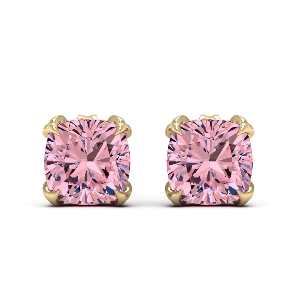 3.40 d.e.w cts 7x7mm Cushion Moissanite Stud Earrings