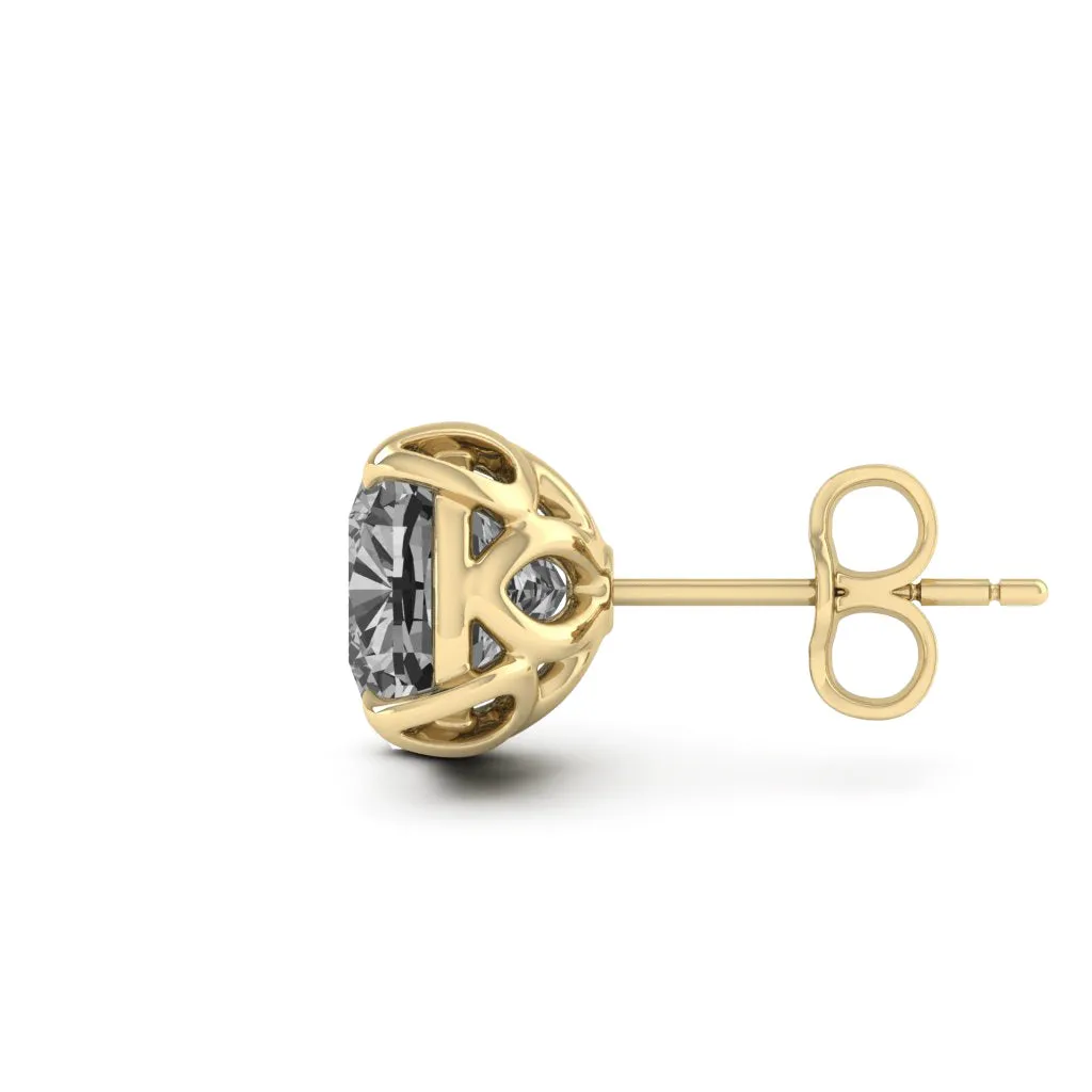 3.40 d.e.w cts 7x7mm Cushion Moissanite Stud Earrings