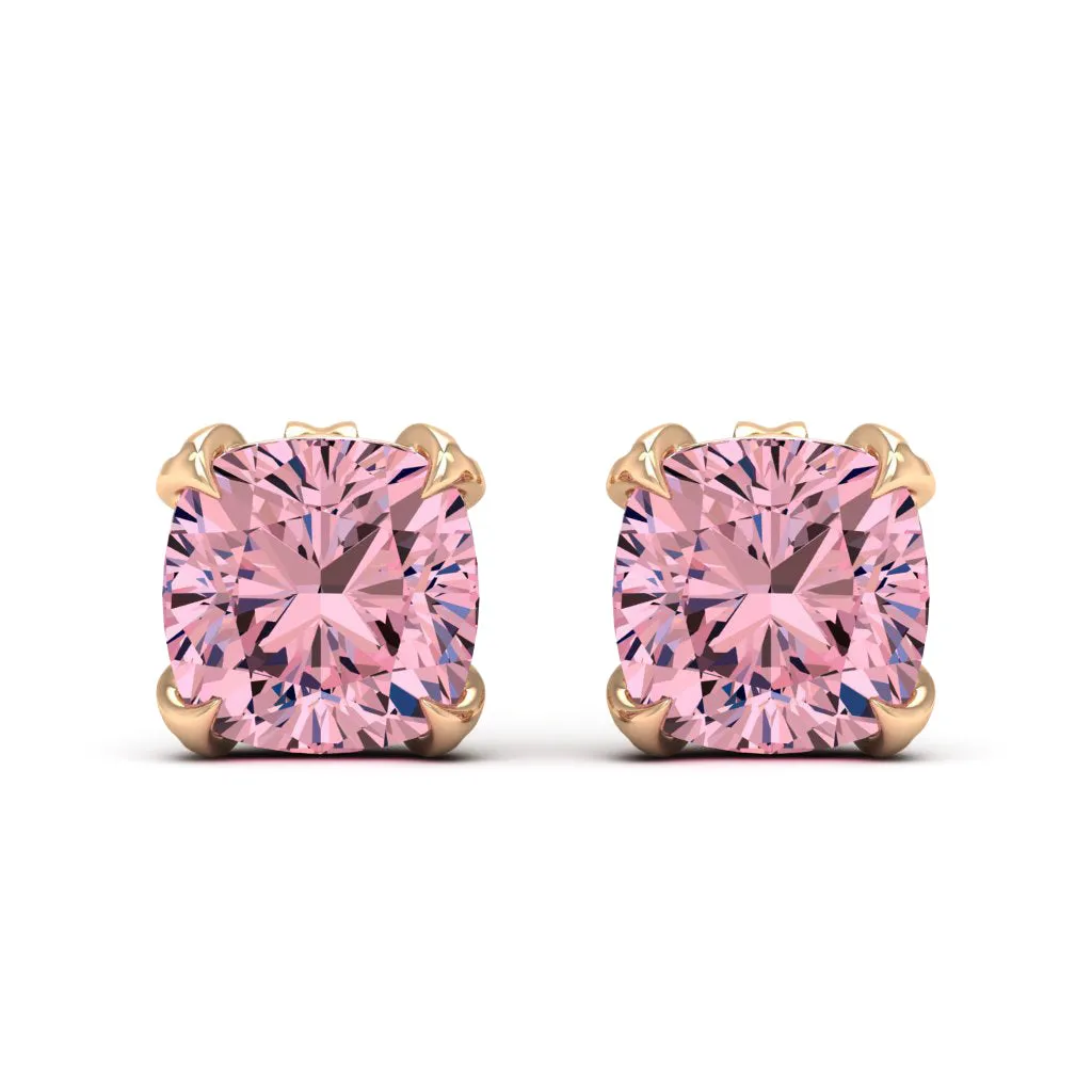 3.40 d.e.w cts 7x7mm Cushion Moissanite Stud Earrings