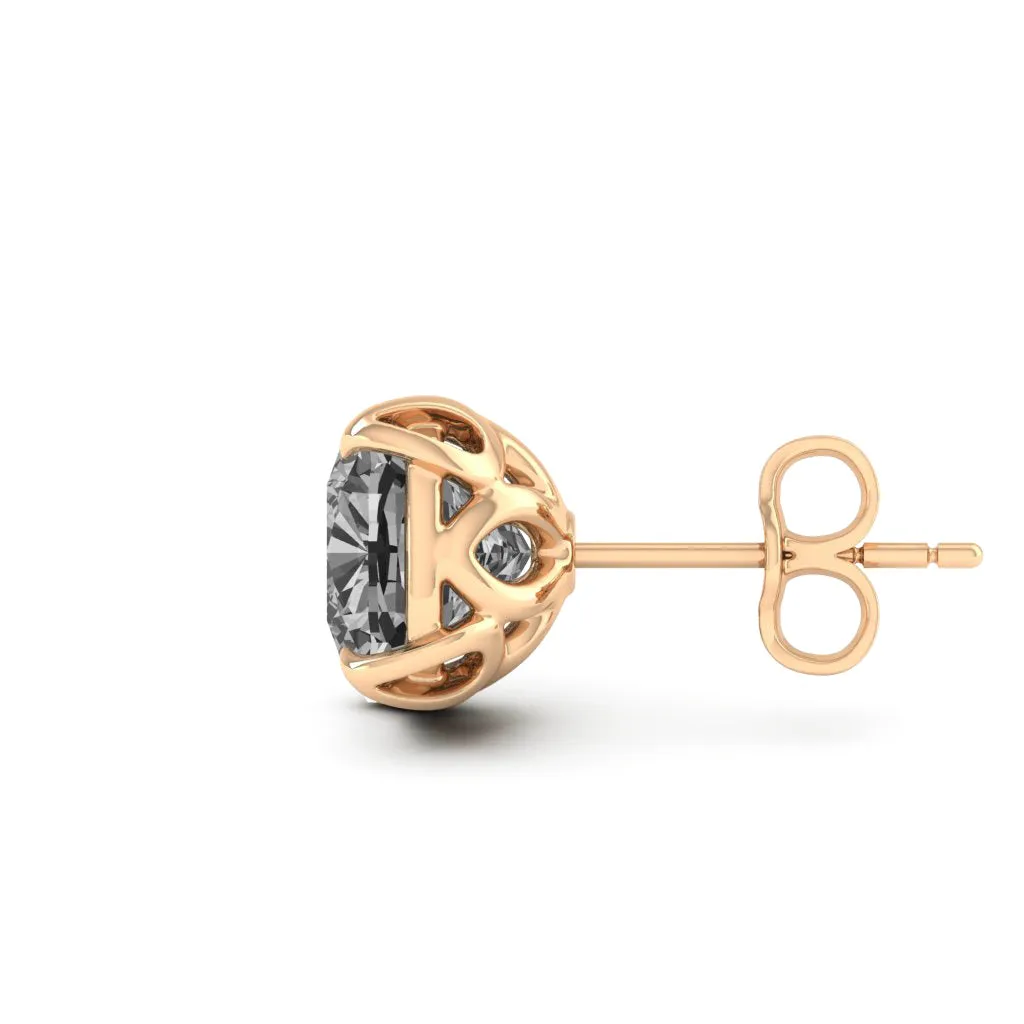 3.40 d.e.w cts 7x7mm Cushion Moissanite Stud Earrings