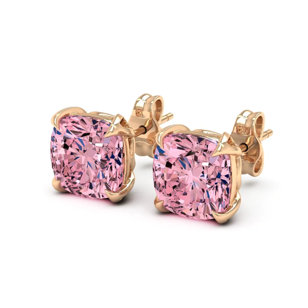 3.40 d.e.w cts 7x7mm Cushion Moissanite Stud Earrings