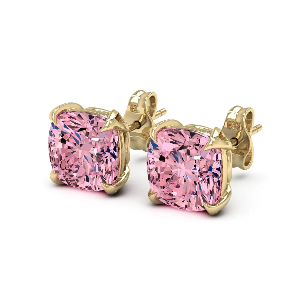 3.40 d.e.w cts 7x7mm Cushion Moissanite Stud Earrings