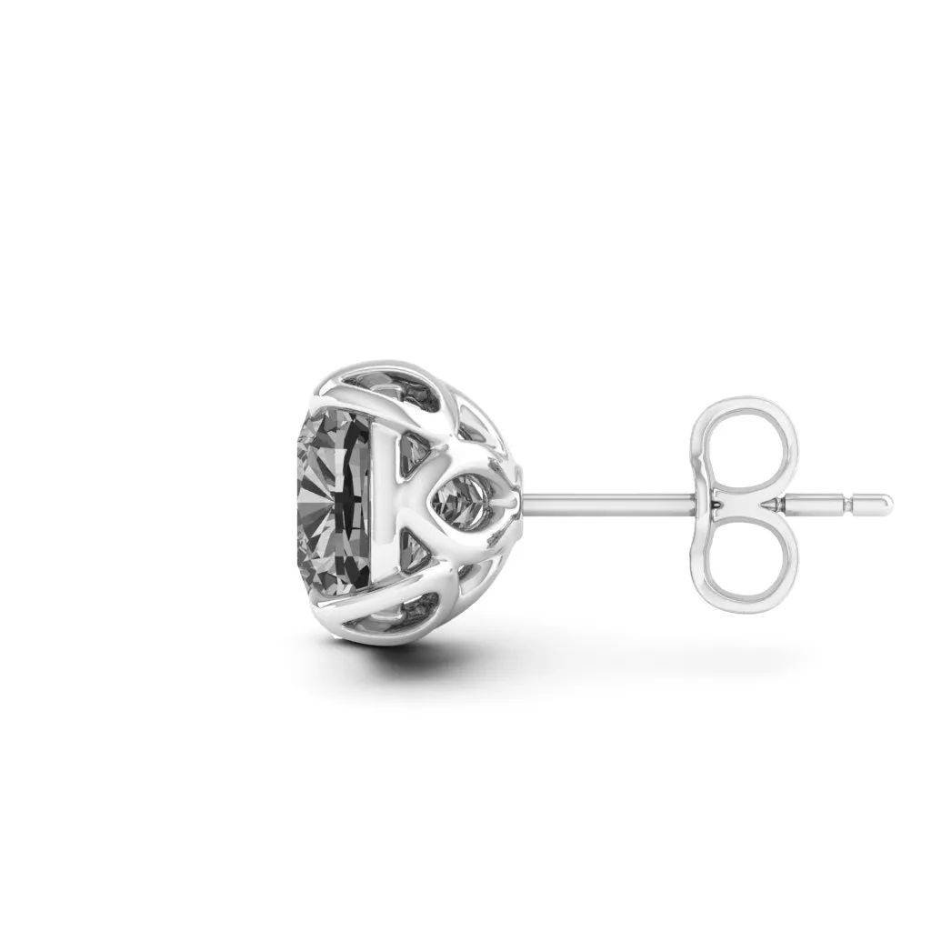 3.40 d.e.w cts 7x7mm Cushion Moissanite Stud Earrings