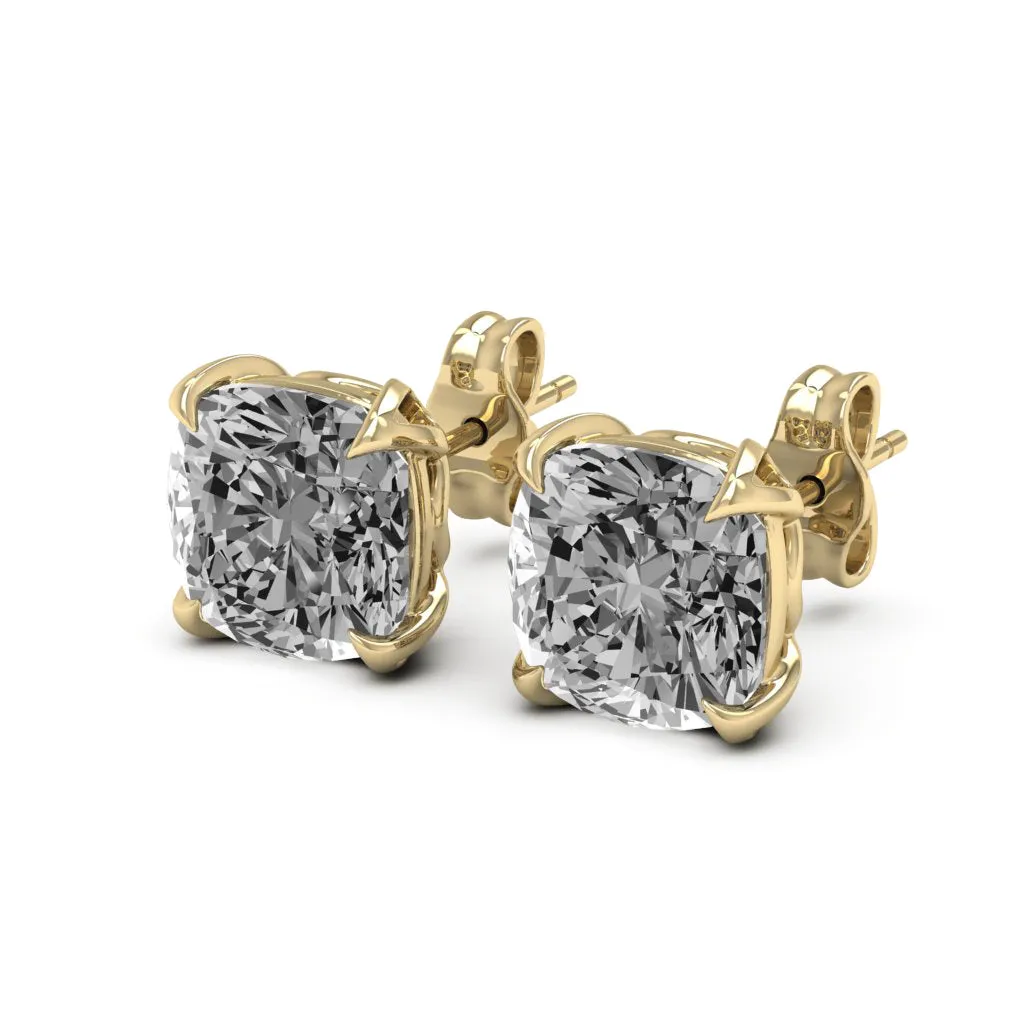 3.40 d.e.w cts 7x7mm Cushion Moissanite Stud Earrings