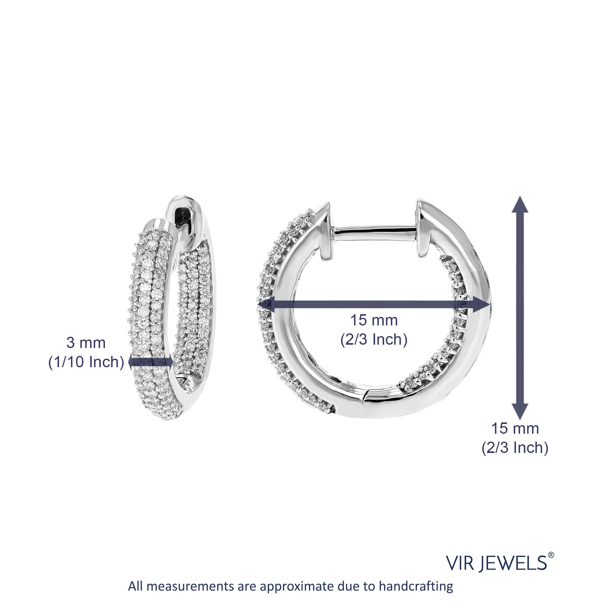3/8 cttw Lab Grown Diamond Eternity Hoop Earrings in Sterling Silver