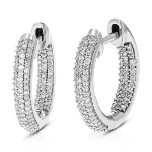 3/8 cttw Lab Grown Diamond Eternity Hoop Earrings in Sterling Silver