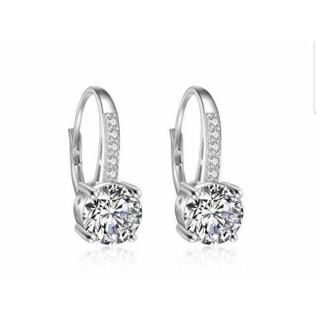 4CT TW Diamond Veneer Cubic zirconia Earrings. 635E11330