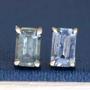 .88ctw Vintage Step Cut Sapphire Stud Earrings