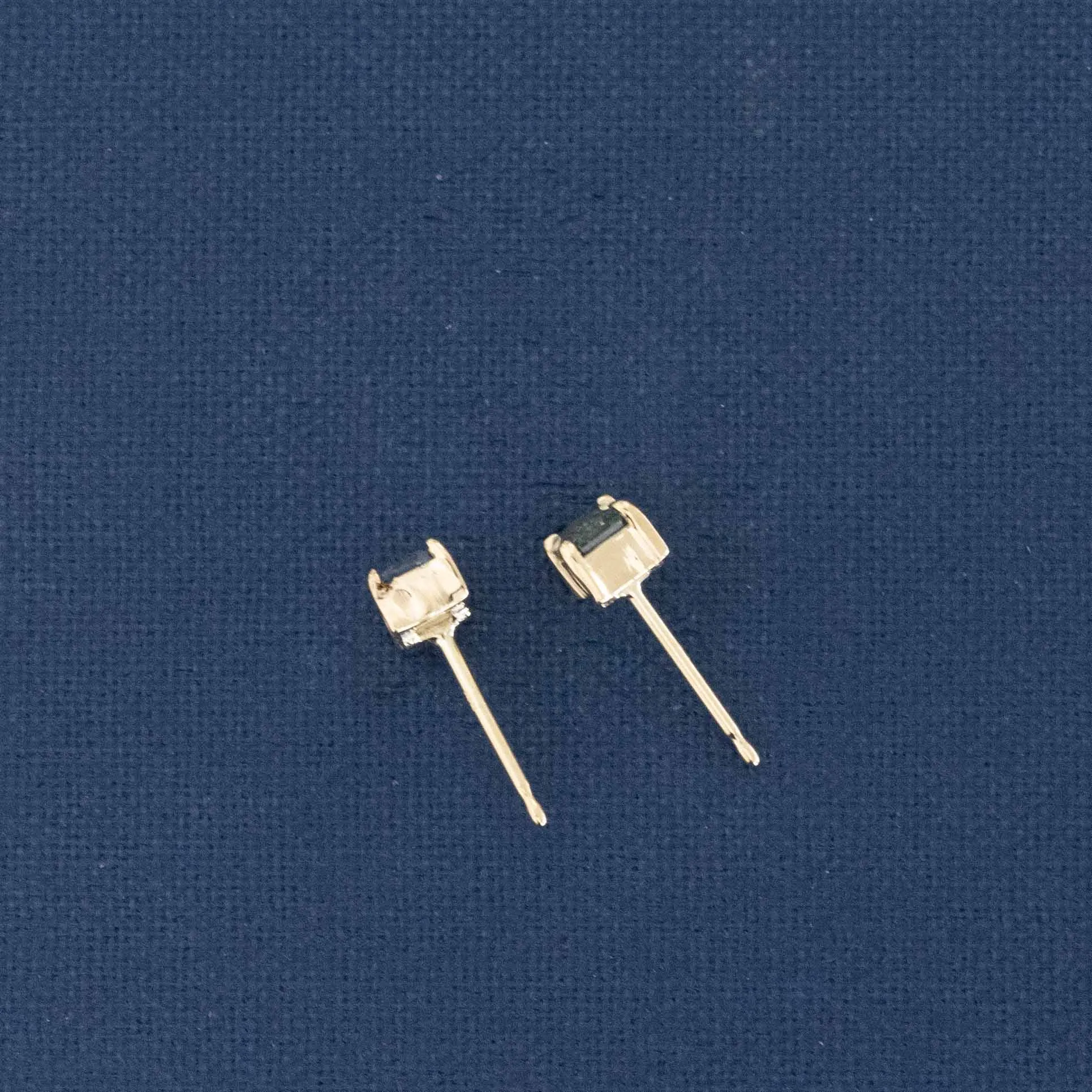 .88ctw Vintage Step Cut Sapphire Stud Earrings