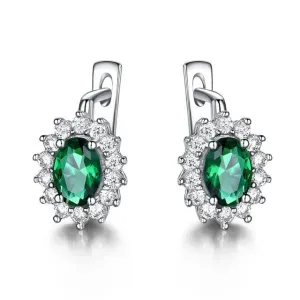 925 Sterling Sapphire Gemstone Clip Earrings