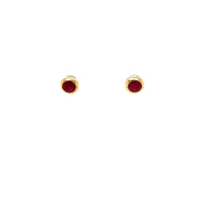 9ct Yellow Gold 3mm Ruby Stud Earrings