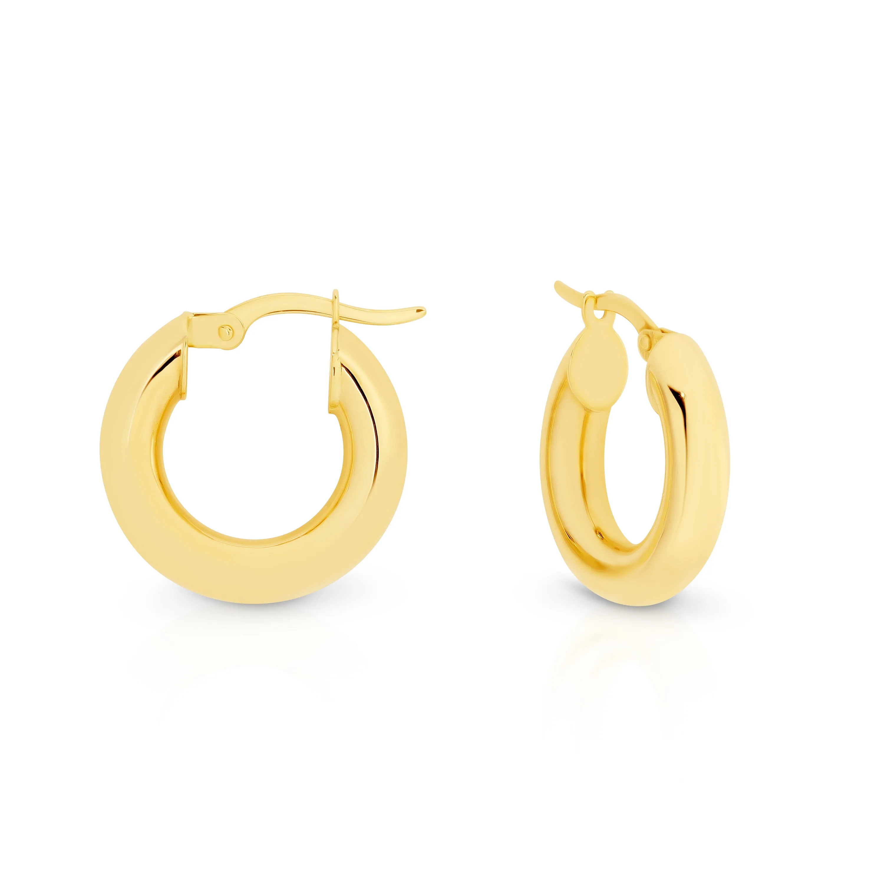 9ct Yellow Gold Round Hoop Earrings 10mm GEAR340