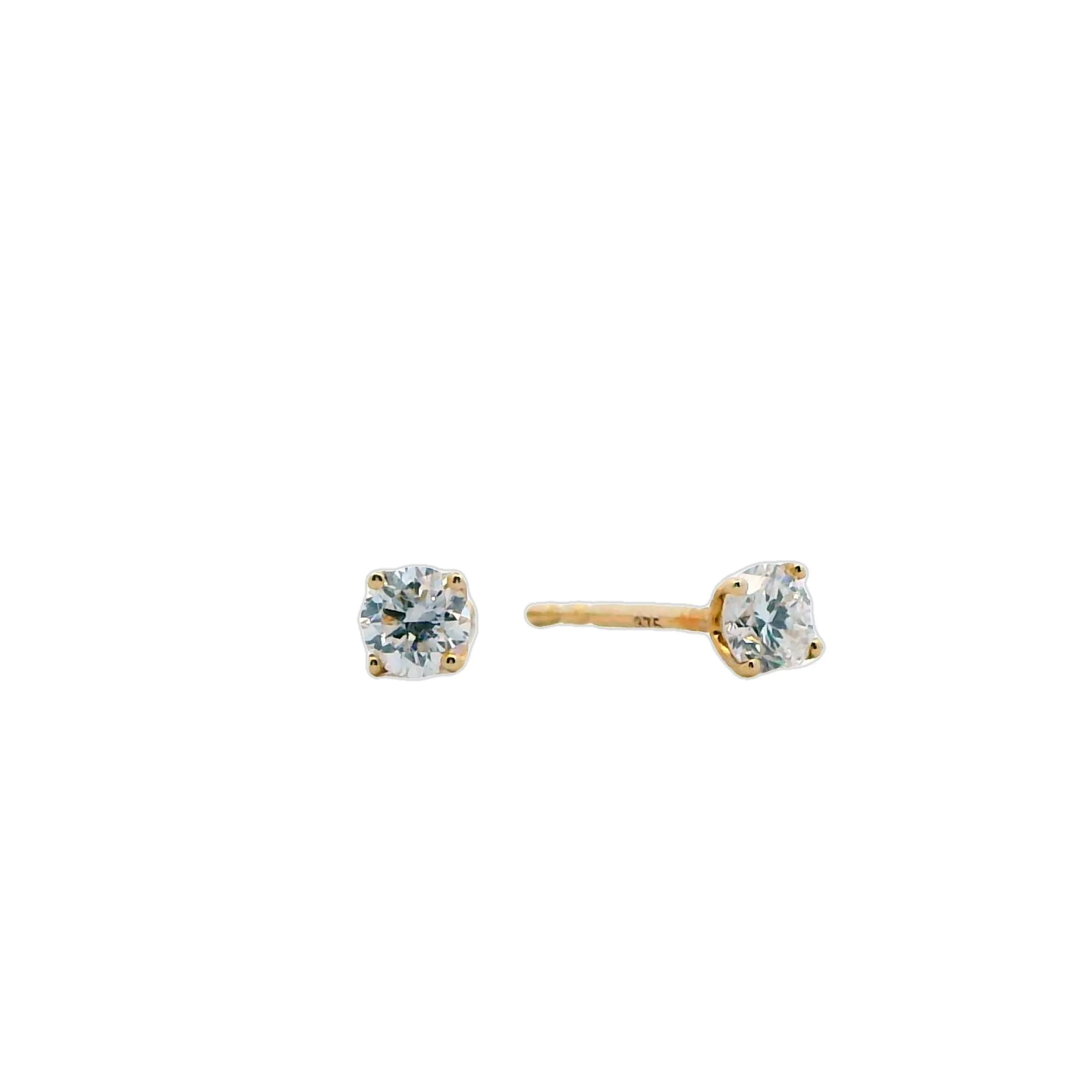 9ct Yellow Gold Round Lab Grown Diamond Stud Earrings TDW=0.35ct