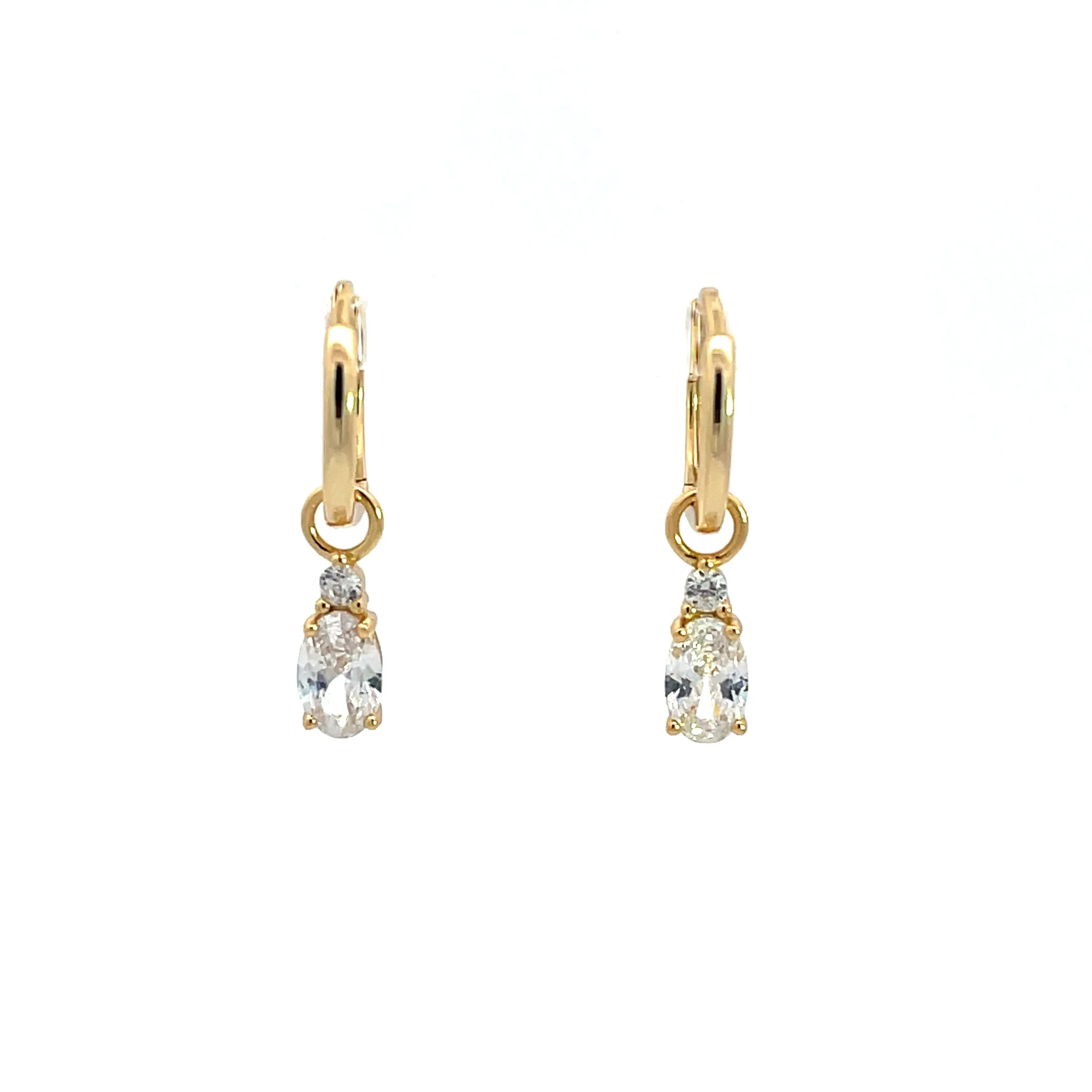 A CHRISTMAS JOURNEY BABY OVAL EARRINGS GOLD