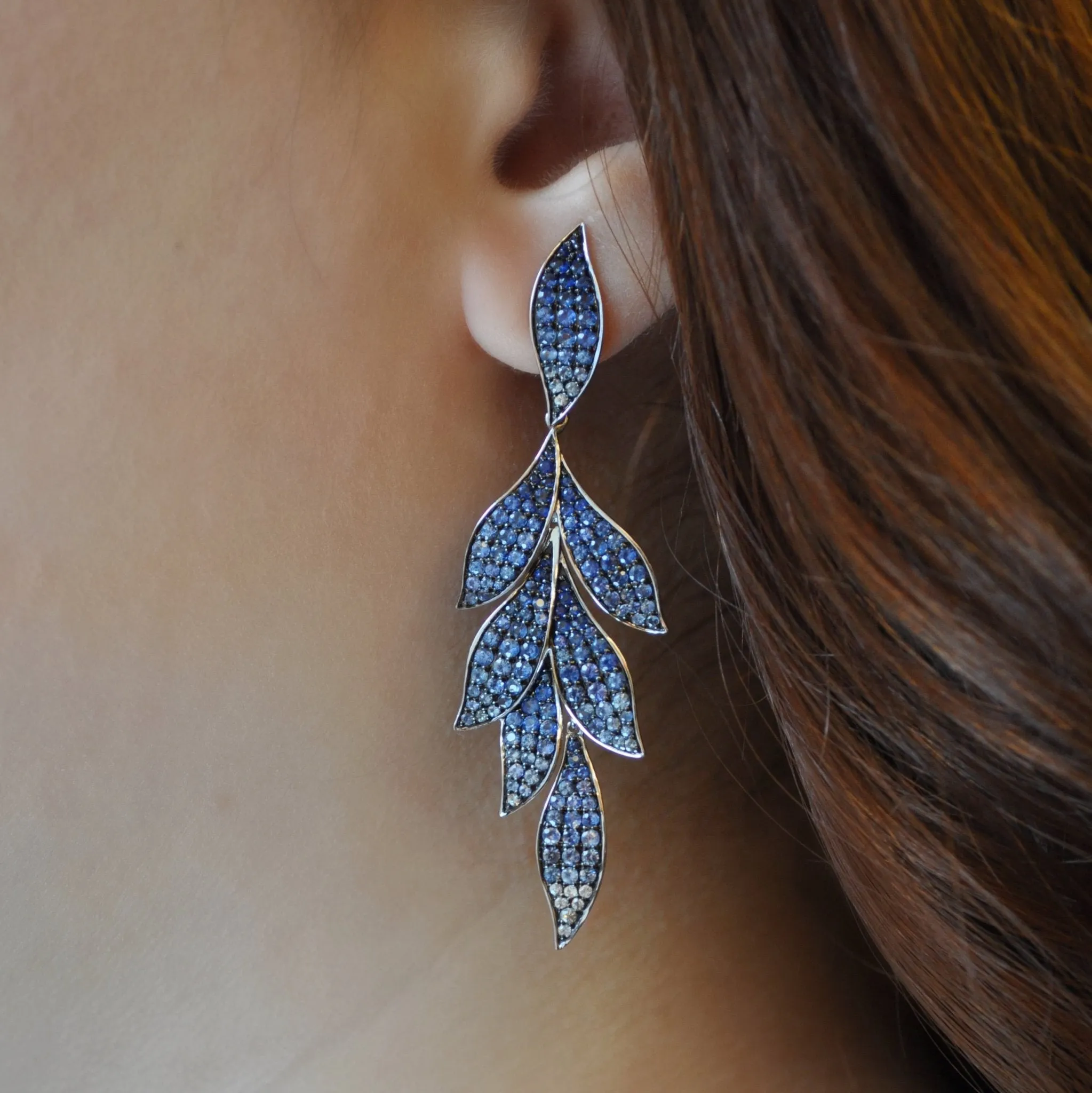A Sea of Blue Wave Sapphire Chandelier Earrings