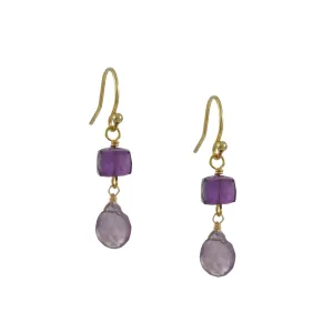 A. V. Max - Amethyst Double Drop Earrings