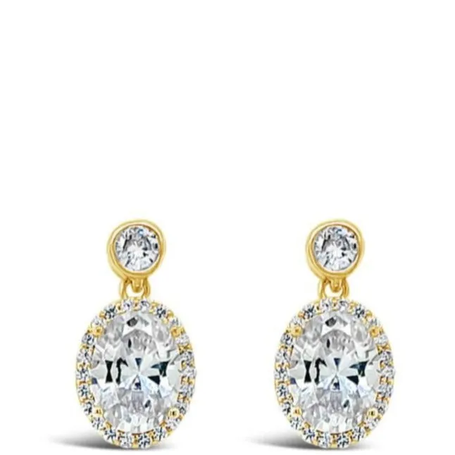 Absolute Gold Oval Drop Earrings