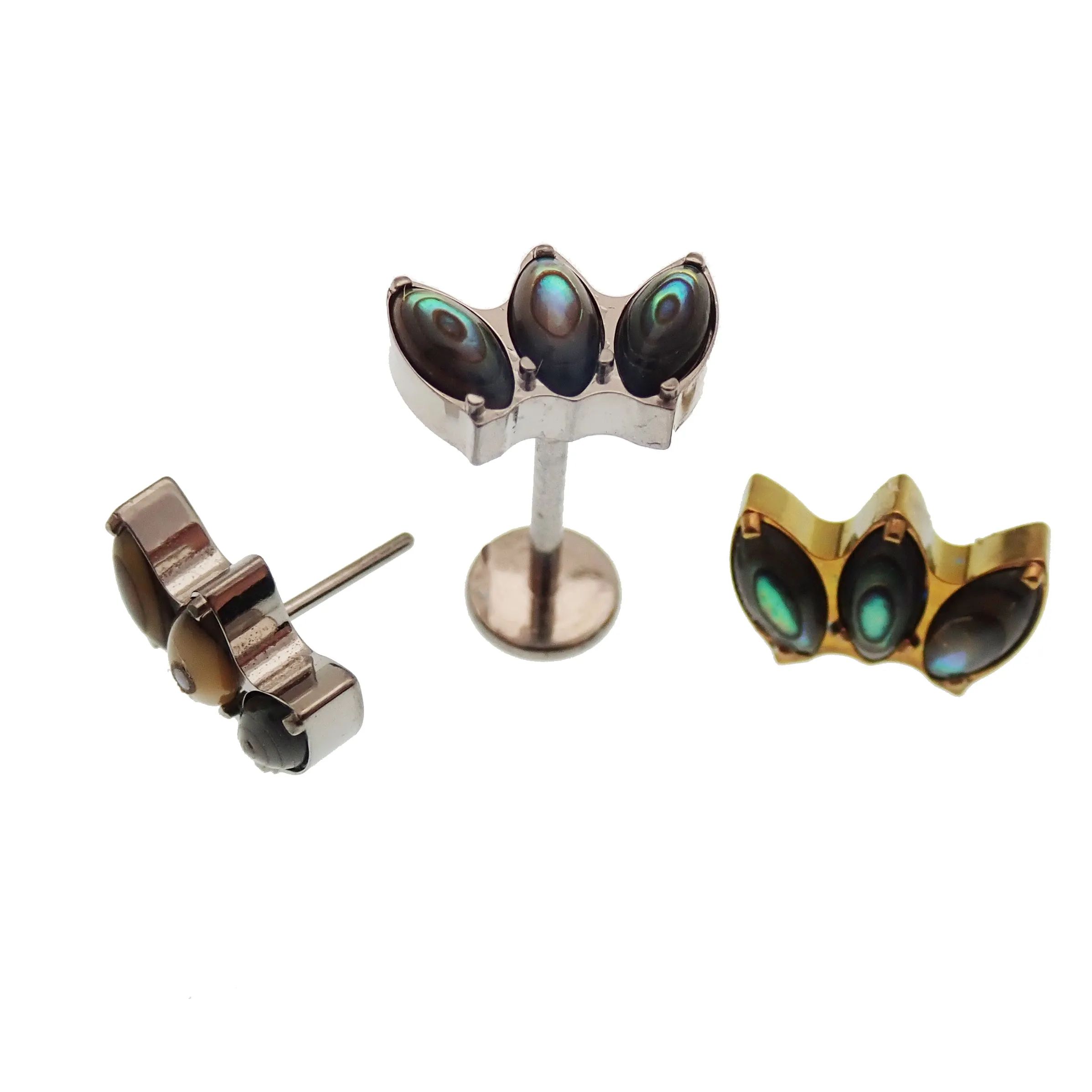 Alabone Shell Lotus Push Fit Flatback Titanium 20g, 18g, 16g, 14g