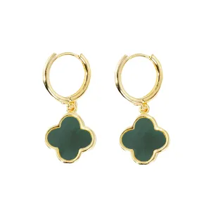 Alahambra Mini Hoop Earring Green