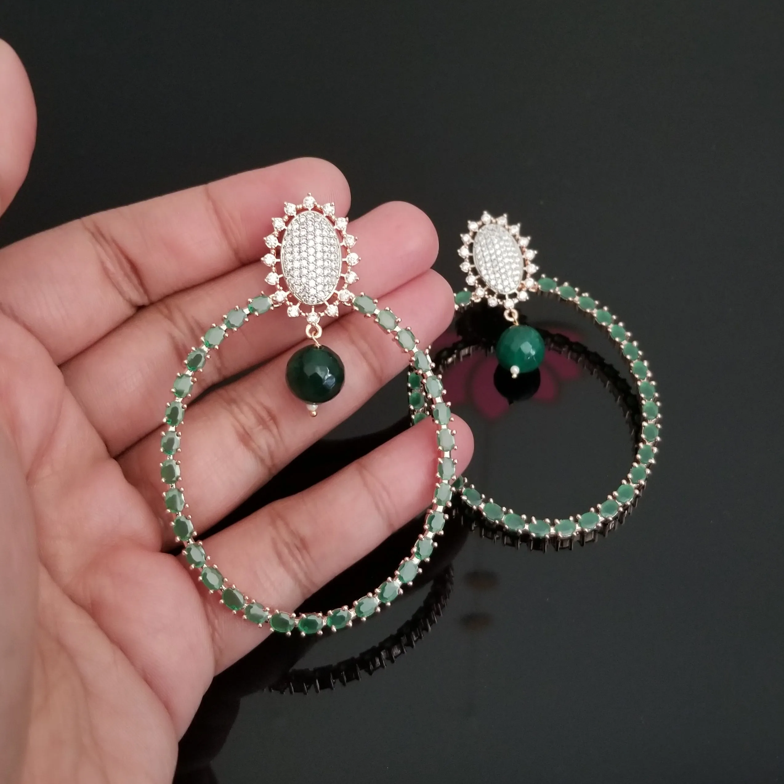 American Diamond Oval Earrings FL4