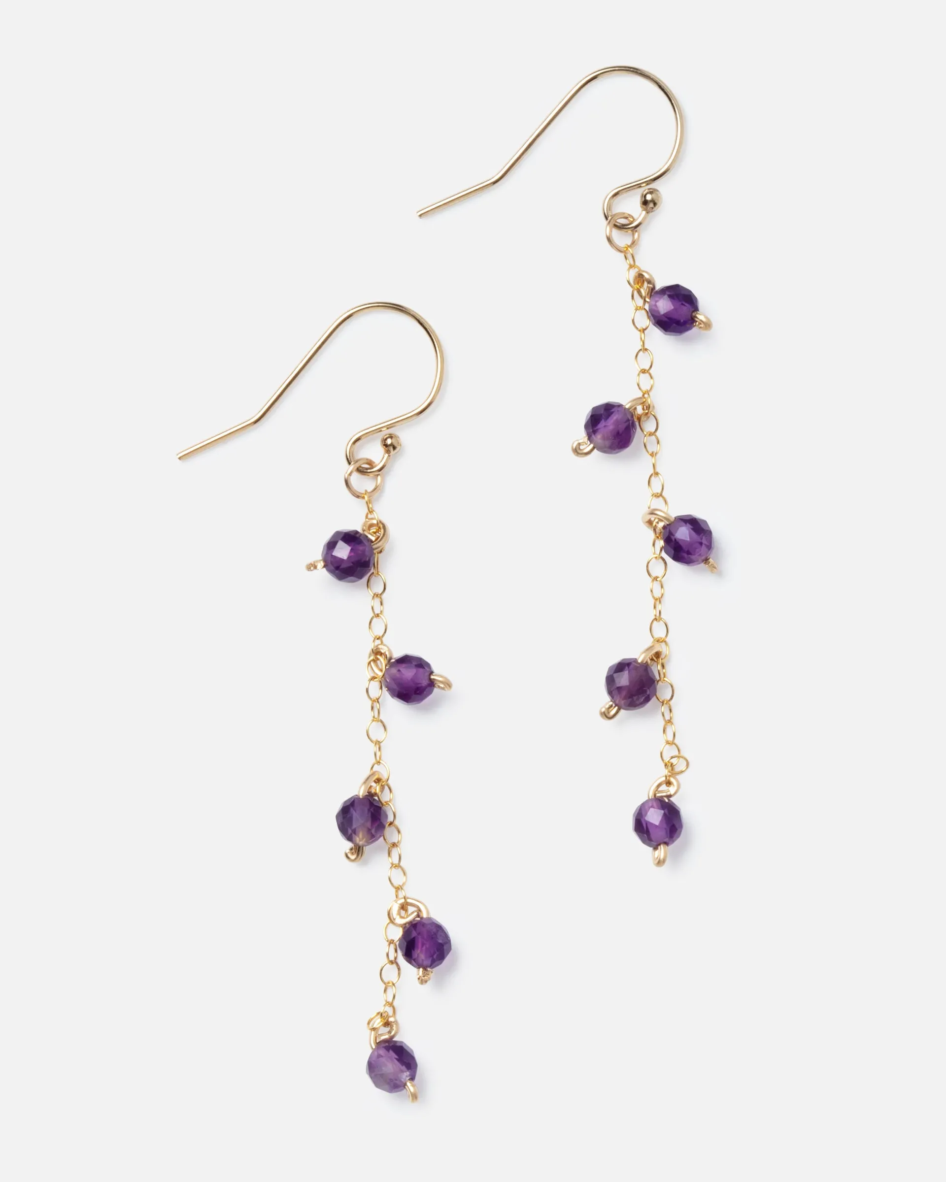 AMETHYST 14K GOLD FILLED DROP EARRINGS