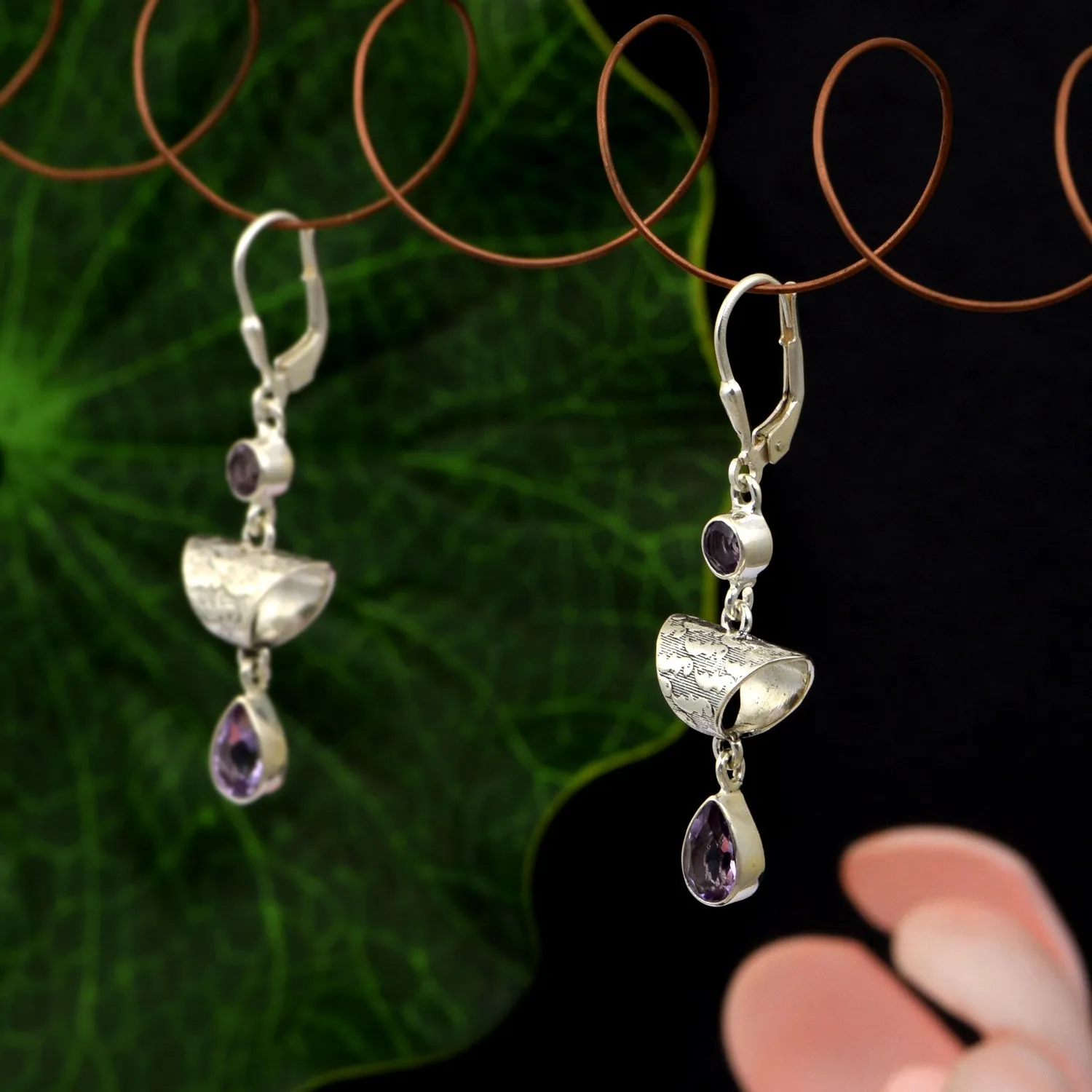 Amethyst Handmade Dangle Earrings