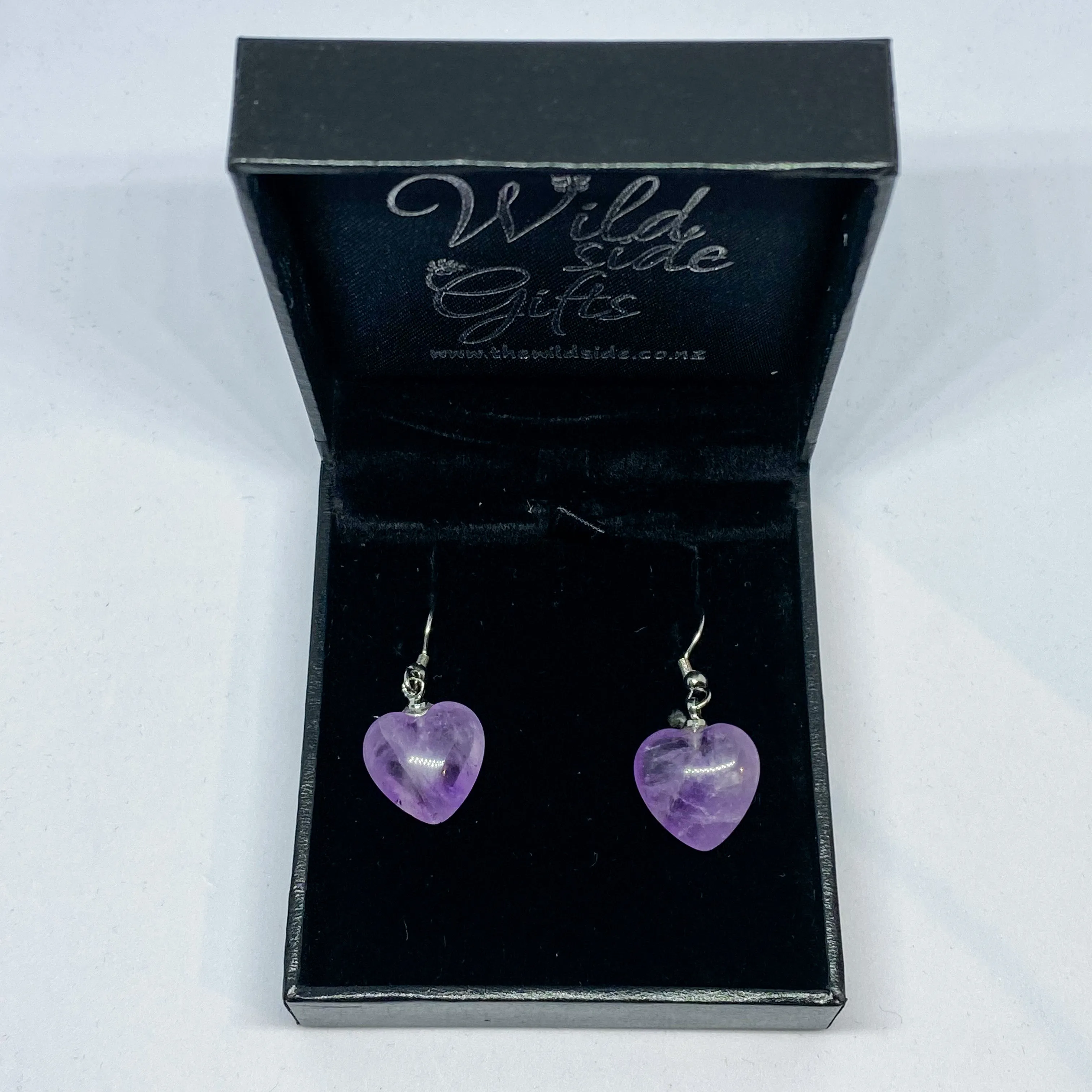 Amethyst Heart Earrings