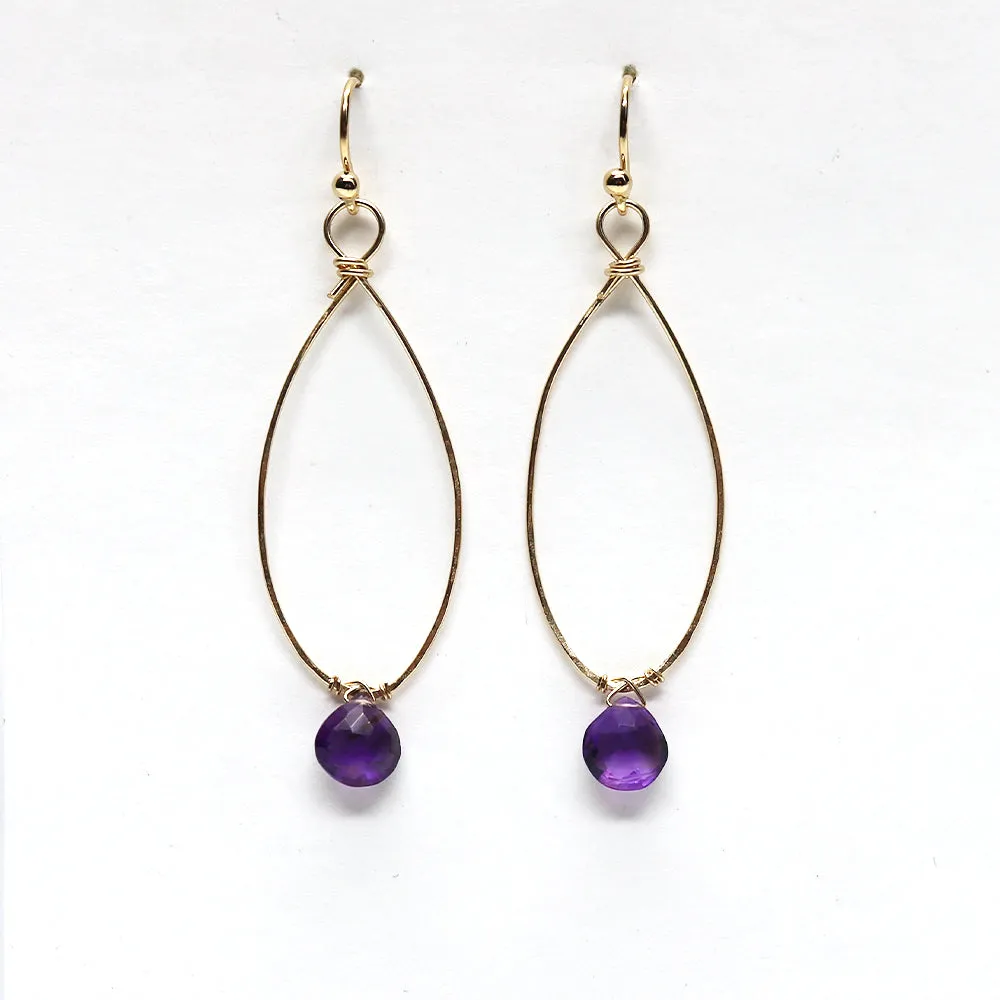 Amethyst Linden Gold Earrings