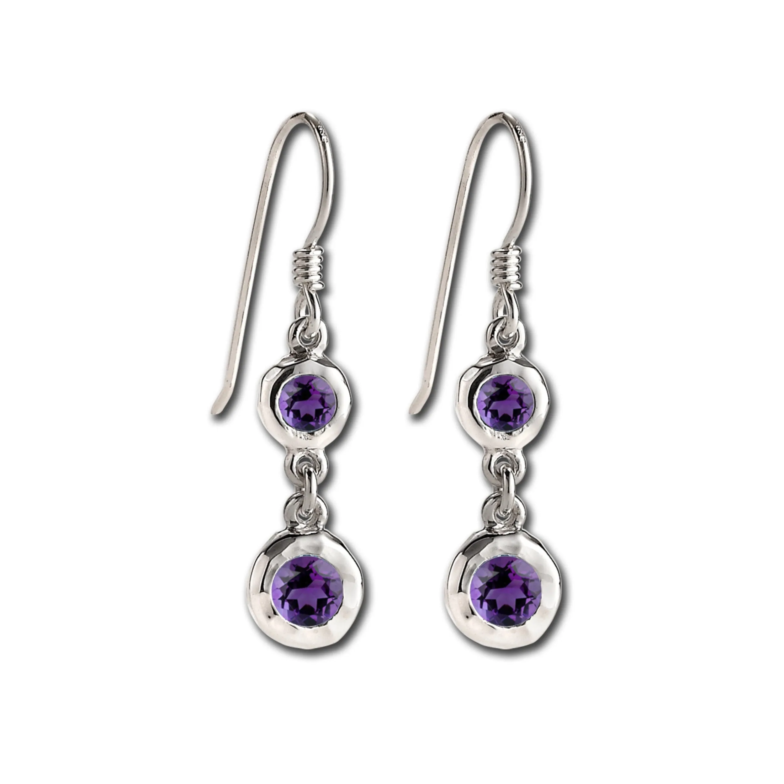 Amethyst Ripple Drop Earrings