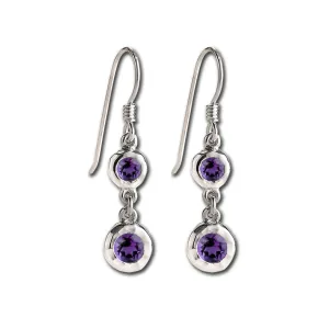 Amethyst Ripple Drop Earrings