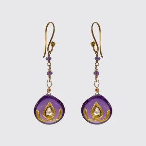 Amethyst Rosary with Amethyst Drops and Rose-cut Diamond