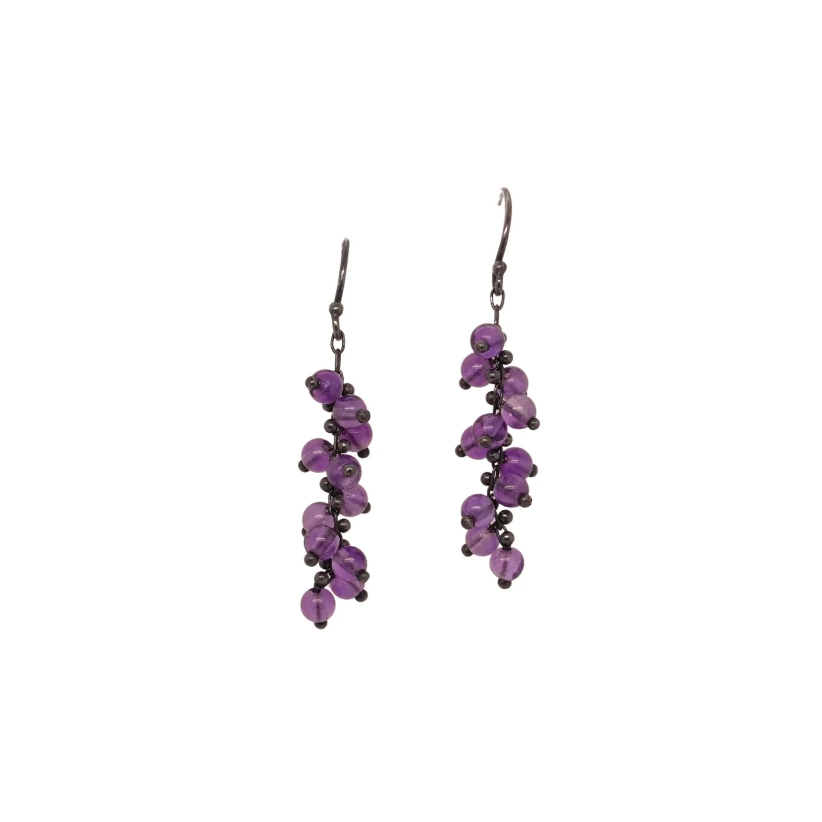 Amethyst Short Spiral Earrings