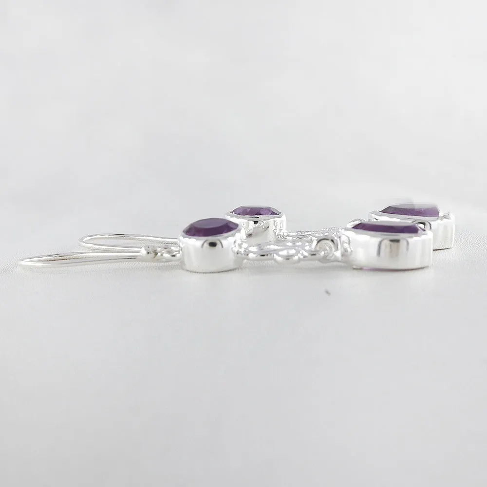 Amethyst Silver Earrings