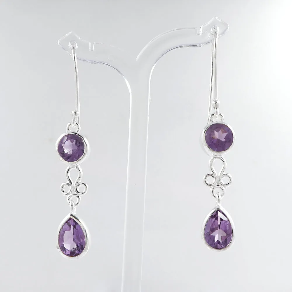 Amethyst Silver Earrings
