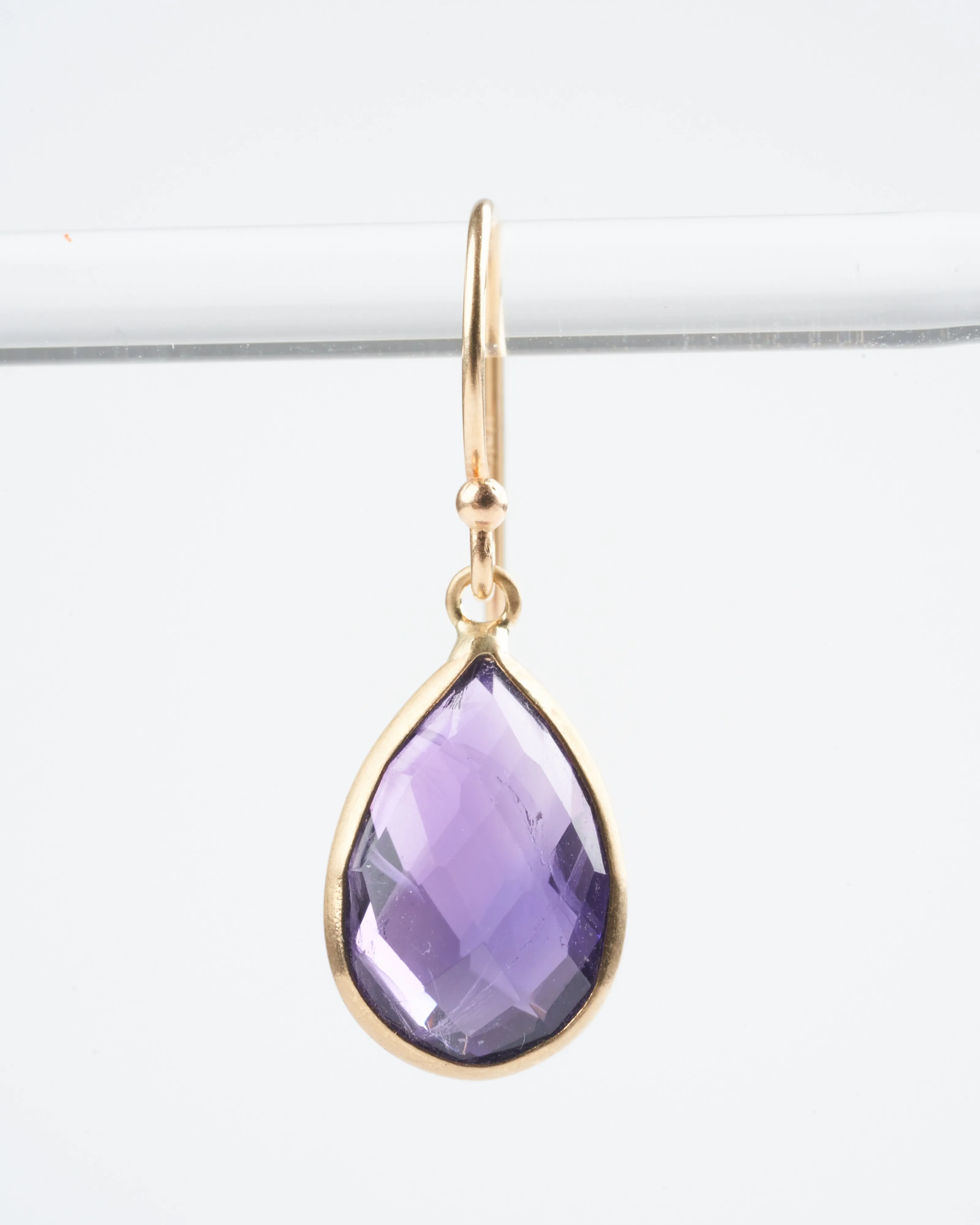 amethyst teardrop earrings - purple