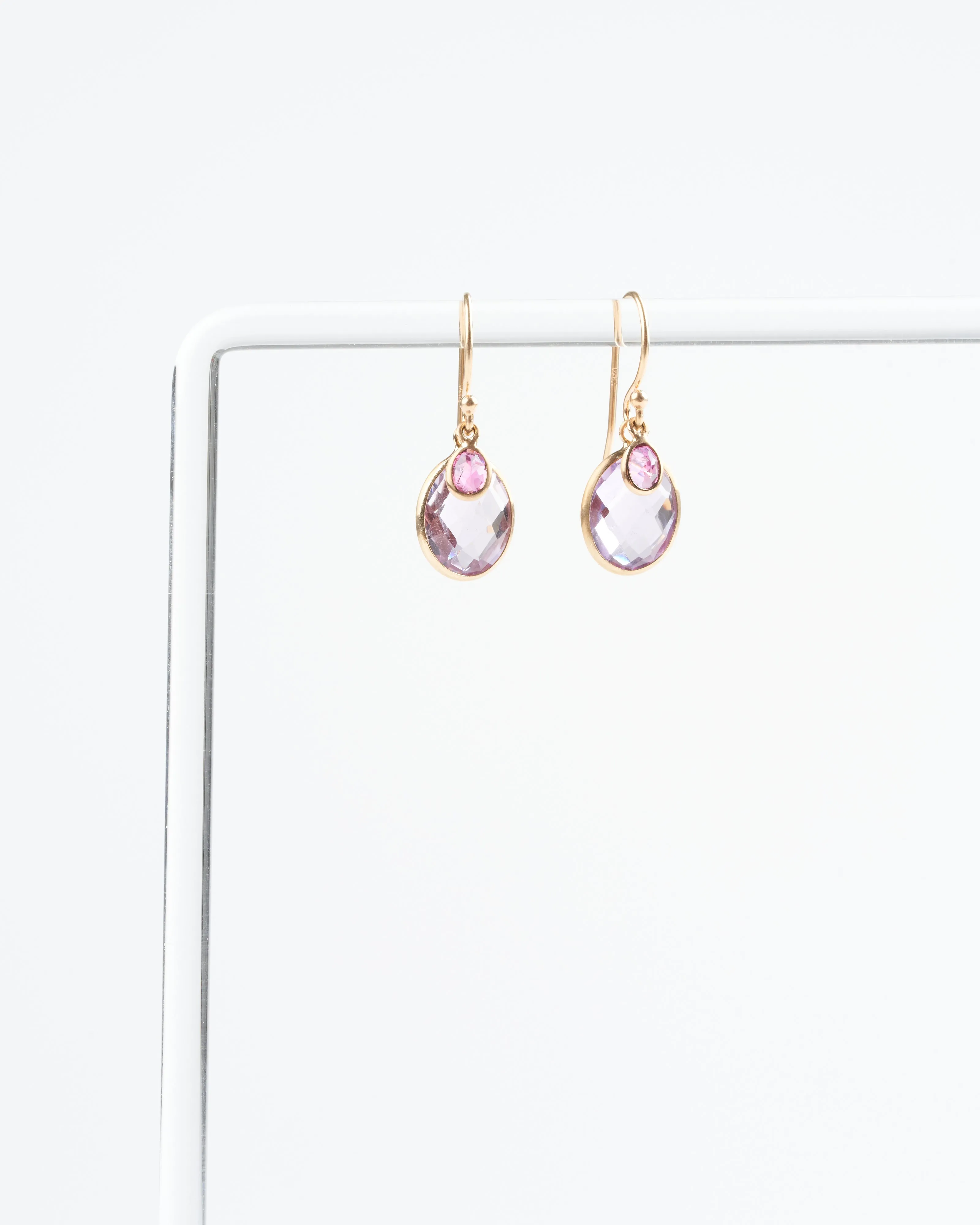 amethyst / tourmaline earrings - pink/purple