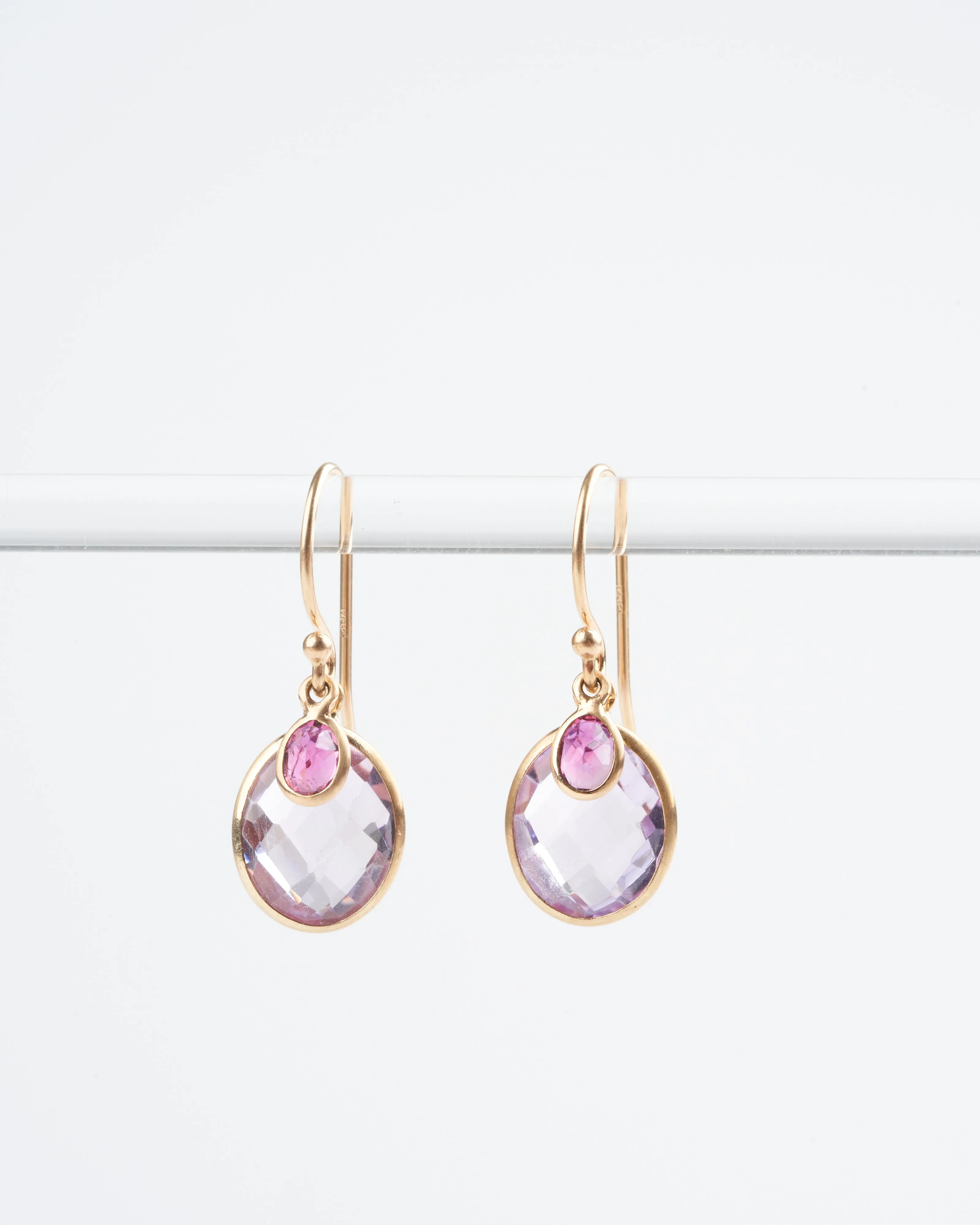 amethyst / tourmaline earrings - pink/purple