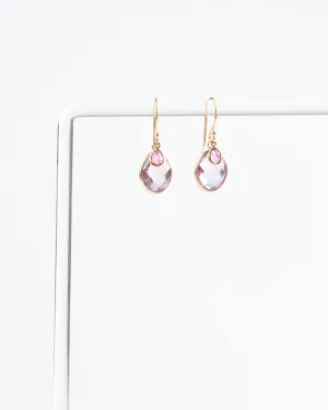 amethyst / tourmaline earrings - pink/purple