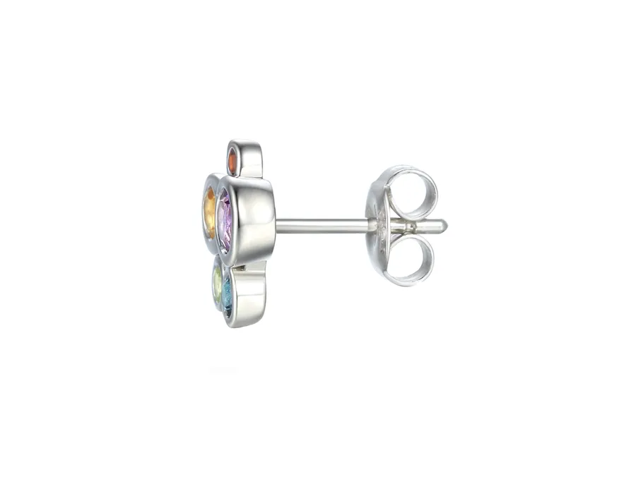 Amore Argento Silver Mixed Gemstone Stud Earrings