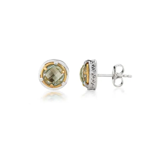 Anatoli Collection Green Amethyst Stud Earrings (sml)