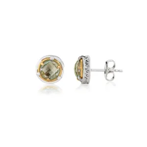 Anatoli Collection Green Amethyst Stud Earrings (sml)